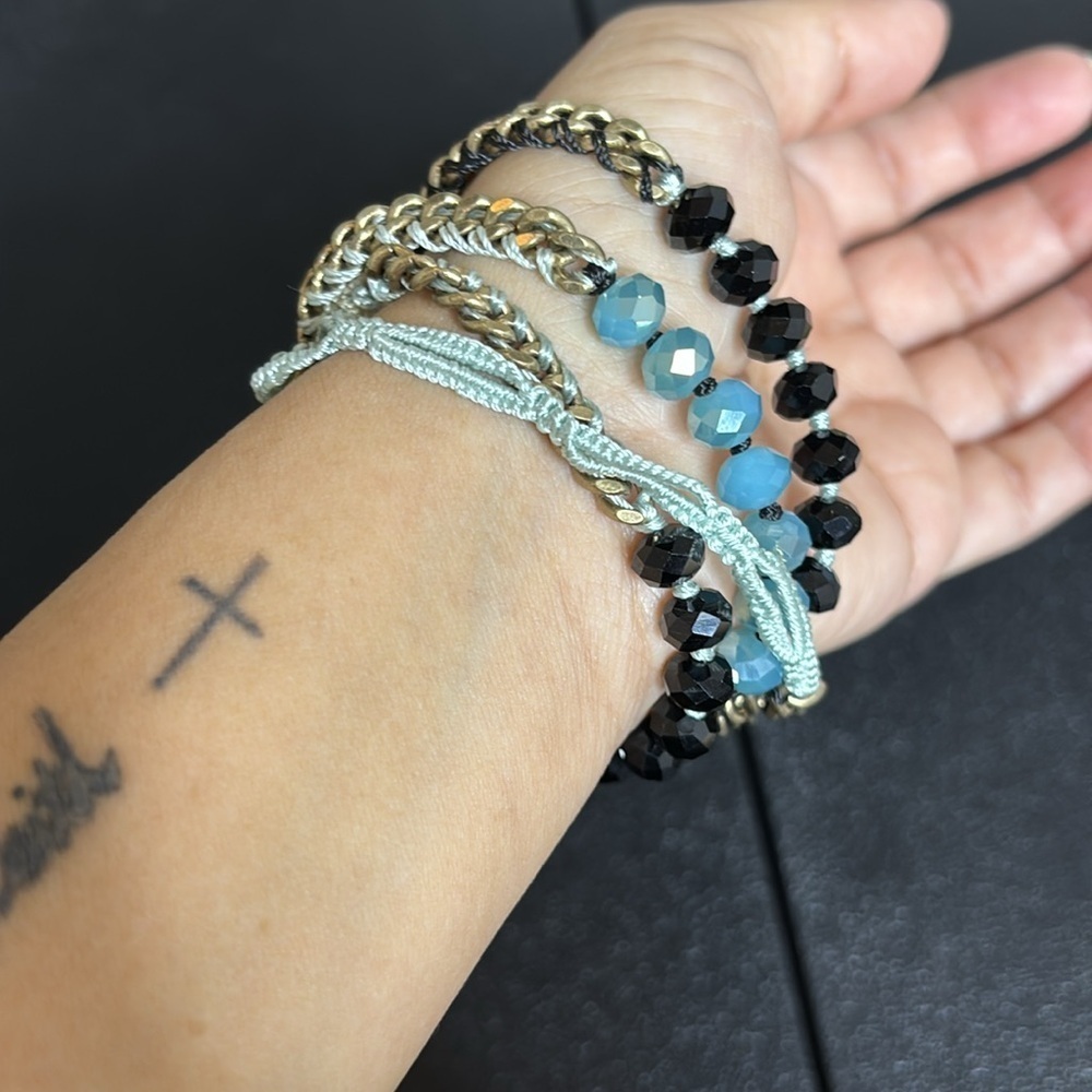 Chloe and Isabel Glass Bead Chain Multi Wrap Bracelet Green